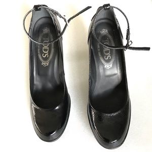 Tod's Womens Shoes Italy Size 36 Patent Leather Black 3.5" Heel Pumps US 6